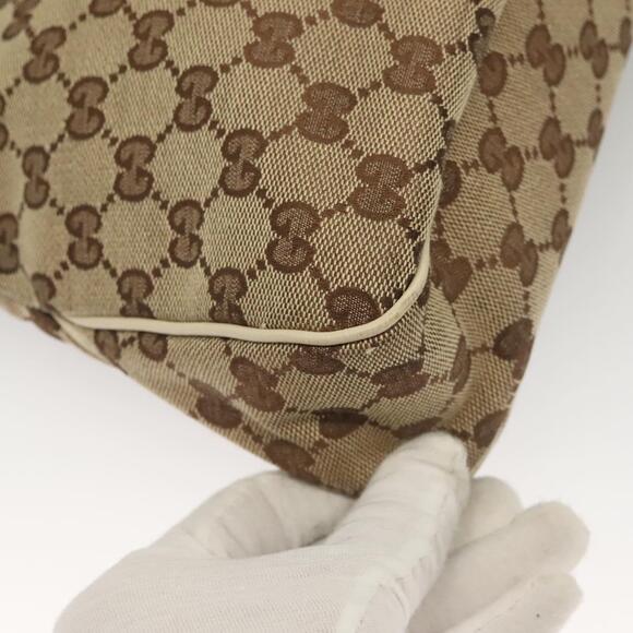 GUCCI GG Canvas Shoulder Bag Beige Gold - Picture 12 of 16
